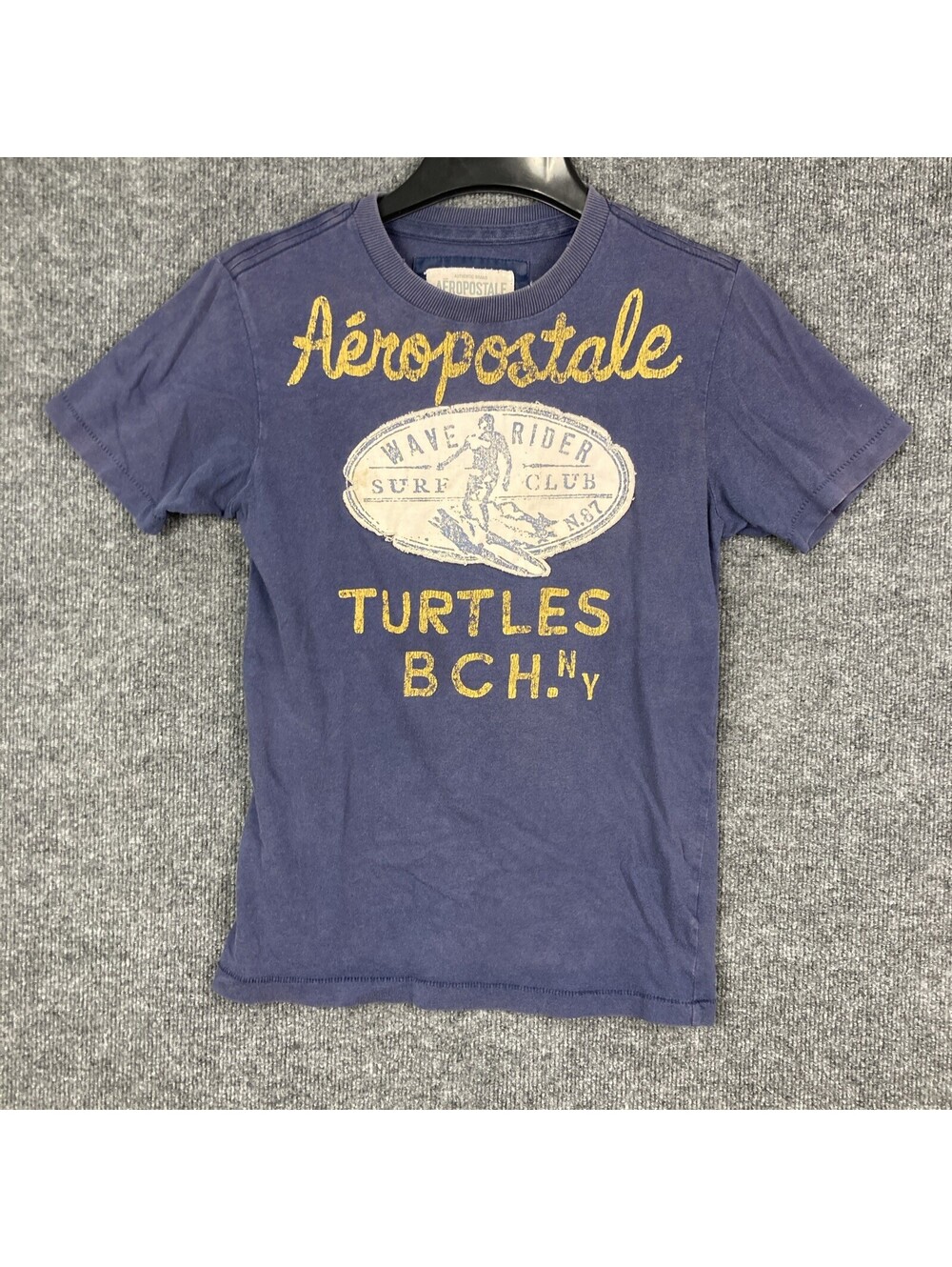 Aeropostale Mens Size XS Blue Turtles Beach S/S Crew Neck Surfing Ocean Shirt